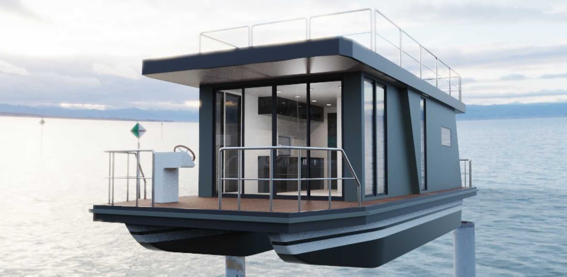 Haus & Boot Manufaktur Magdeburg Katamaran-Hausboot KH 37
